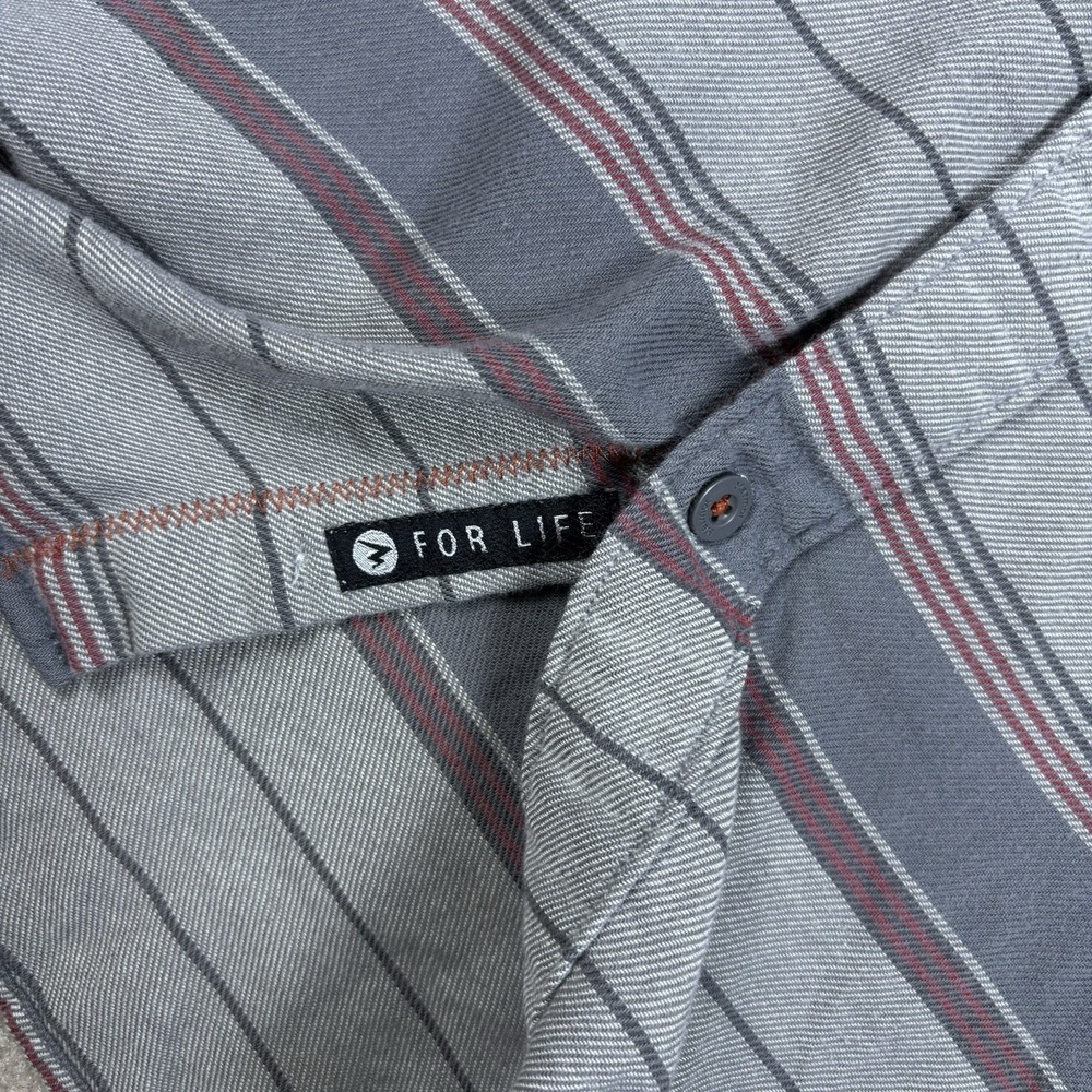 Marmot For Life Button Up Shirt Mens Large Gray Striped Long Sleeve Cotton Blend - Picture 11 of 12